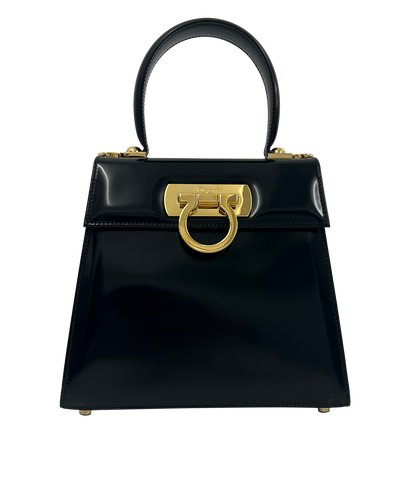 Iconic Top Handle, 790&euro;, Bolso, Negro, Animal - Piel, Vista frontal